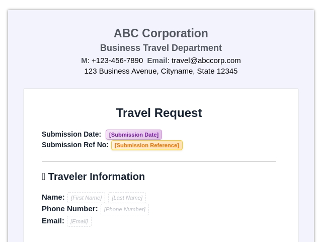 Travel Request Document