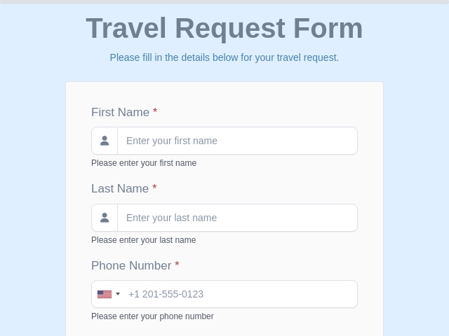 Travel Request Form