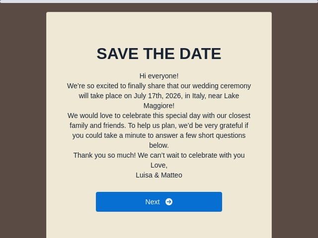Wedding Attendance