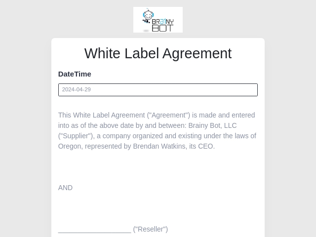 White label Contract