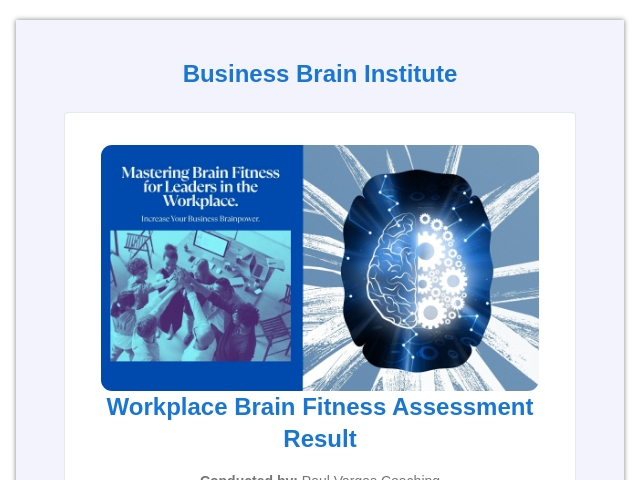 Workplace Brain Fitness Assessment Result