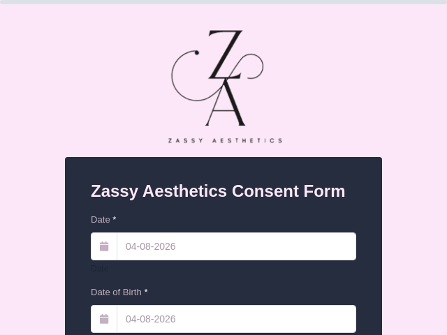 Zassy Aesthetics Consent Form